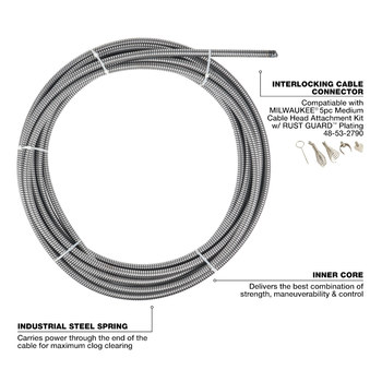 Milwaukee Inner Core Drum Cable 48-53-2777 - 100 ft x 3/8 in Cable