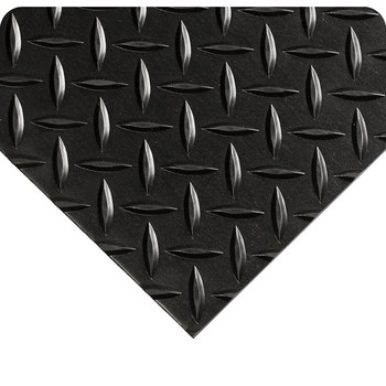 Wearwell SWITCHBOARD MATTING 701 DIAMOND-PLATE MATTING 701.14x3x75BK WEARWELL 701.14X3X5BK, 3 ft x 75 ft, PVC, Diamond-Plate, Black - WEARWELL 701.14X3X5BK