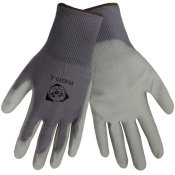 Green 12 Pairs Global Glove PUG11 Polyurethane Coated Nylon Work Gloves