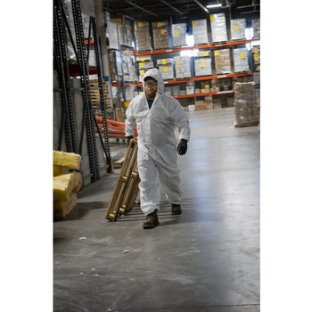 Global Glove Frogwear Disposable General Purpose Coveralls NW-SMS300COV-XL - Size XL - White - 02708