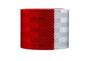 3M Diamond Grade 983-326 NL Red / White Reflective Tape - 1 in Width x 50 yd Length - 30011