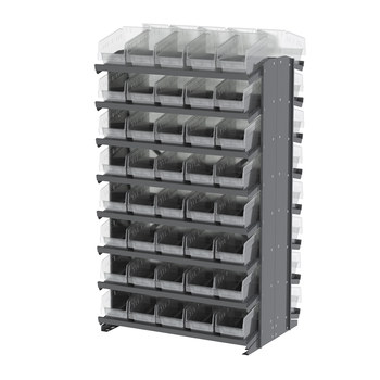 Picture of Akro-Mils APRD090 800 lb Blue / Green / Red / White / Yellow Gray Powder Coated Steel 16 ga Double Sided Fixed Rack (Main product image)