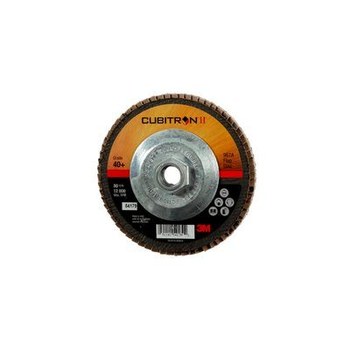 3M Cubitron II 967A Type 27 Flap Disc 54179 - Ceramic Precision-Shaped Grain - 5 in - 40+