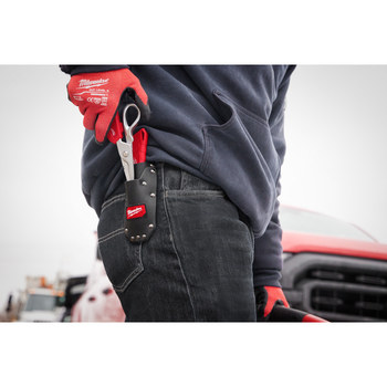 Milwaukee Red/Black Leather Cable Splicer's Sheath - 8.3 in Length - 2.3 in Wide - 48-22-8116