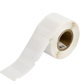 Picture of Brady Clear / White Self-Extinguishing, Self-Laminating Vinyl Thermal Transfer WML-211-292-1 Die-Cut Thermal Transfer Printer Label Roll (Main product image)
