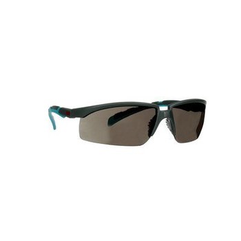3M Solus 2000 Series Safety Glasses S2002SGAF-BGR - Scotchgard Anti-Fog Gray Lens - Gray/Teal Ratcheting Temples