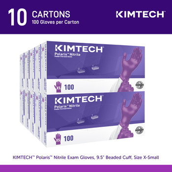Ansell Kimtech Dark Magenta X-Small Exam Gloves - 9.5 in Length - Textured Fingers Finish - 5.9 mil Thick - 62770