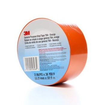 3M 764 White Marking Tape - 3 in Width x 36 yd Length - 5 mil Thick - 43183