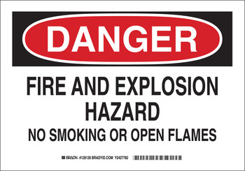 Picture of Brady B-401 Polystyrene Rectangle White English Explosives Warning Sign part number 128125 (Main product image)