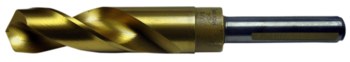 Chicago-Latrobe 190C-TN 23/32 in Reduced Shank Drill 53646 - Right Hand Cut - Split 118° Point - TiN Finish - 6 in Overall Length - 3.125 in Spiral Flute - M42 High-Speed Steel - 8% Cobalt