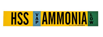 Picture of Brady Black / Blue / Green / White on Yellow Vinyl 90408 Self-Adhesive Pipe Marker (Main product image)
