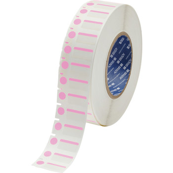 Brady THT-250-494-PK Thermal Transfer Printable Labels - 1 in x 0.5 in - Polyester - Pink / White - B-494 - 60873