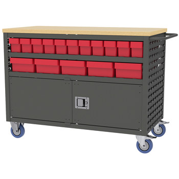 Picture of Akro-Mils MA4824CLD2RED 800 lbs Charcoal Powder Coated Steel Hardwood 16 ga Louvered Shelf Cart (Main product image)