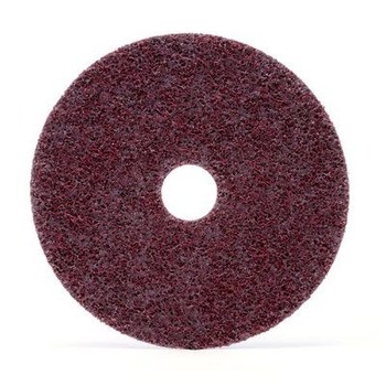 3M Scotch-Brite GB-DH Non-Woven Ceramic Aluminum Oxide Deburring Disc - Coarse Grade - Hook & Loop Attachment - 5 in Diameter - 7/8 in Center Hole - 60336