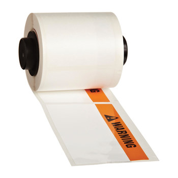 Picture of Brady Black / Orange on White Rectangle Laminated Polyester PTL-37-483-WARNING Arc Flash Label (Main product image)