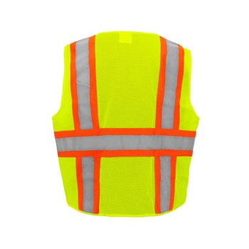 Global Glove FrogWear HV High-Visibility Surveyor's Vest GLO-0035 - Size 6XL - High-Visibility Yellow/Green & Orange - GLO-0035 6XL