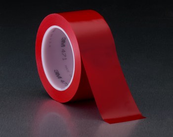 3M 471 Red Marking Tape - 1 1/2 in Width x 36 yd Length - 5.2 mil Thick - 03108