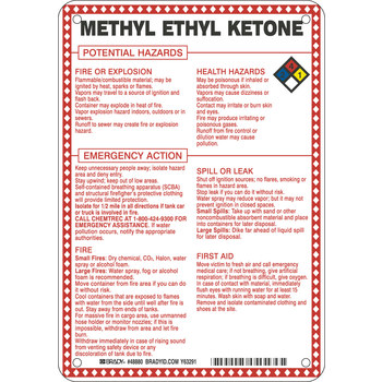 Picture of Brady B-120 Fiberglass Reinforced Polyester Rectangle White English Chemical Warning Sign part number 48880 (Main product image)