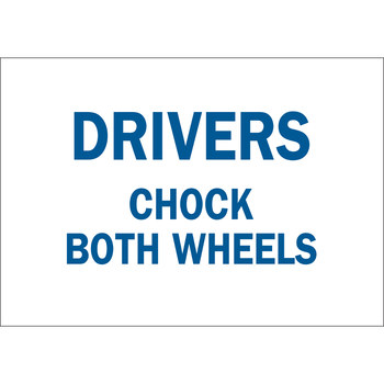 Picture of Brady B-120 Fiberglass Reinforced Polyester Rectangle White English Truck Driver Instruction Sign part number 75097 (Main product image)