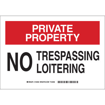 Picture of Brady B-401 High Impact Polystyrene Rectangle White English No Trespassing Sign part number 123463 (Main product image)