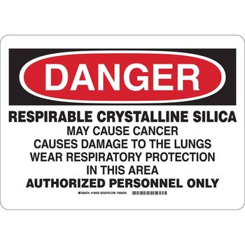 Picture of Brady B-555 Aluminum Rectangle White English Danger Sign part number 149442 (Main product image)