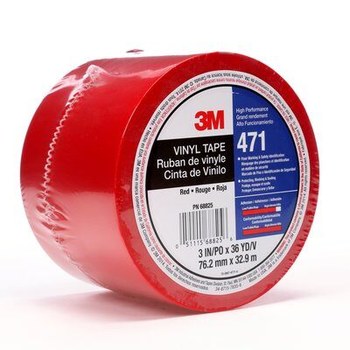 3M 471 Red Marking Tape - 3 in Width x 36 yd Length - 5.2 mil Thick - 68825