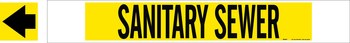 Picture of Brady Black on Yellow Polyester High Visibility, Laminated 5755-HPHV Strap-On Pipe Marker (Main product image)