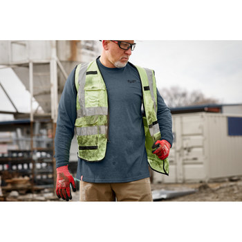 Milwaukee Long Sleeve Work Tee Hybrid 604BL-L - Size Large - Blue - 75290