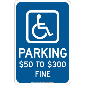 Picture of Brady B-302 Polyester Rectangle Blue English Disabled Parking & Building Access Sign part number 127469 (Main product image)