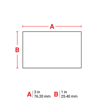 Brady i61-18-402-5.2 Die-Cut Printer Label Roll - 3 in x 1 in - Paper - White - B-402 - 64597
