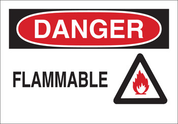Picture of Brady B-401 Polystyrene Rectangle White English Flammable Material Sign part number 25898 (Main product image)
