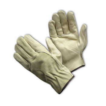Picture of PIP 68-162SB White Large Grain, Split Cowhide Leather Driver's Gloves (Main product image)