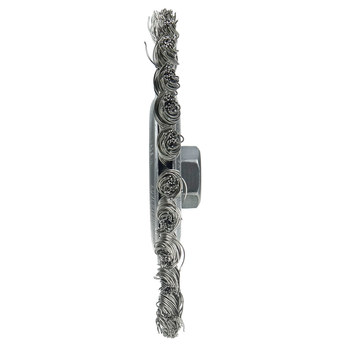 Weiler Roughneck 09396 Wheel Brush - 6 in Dia - Knotted - Stringer Bead Stainless Steel Bristle