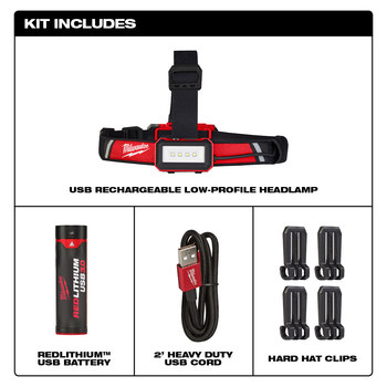 Milwaukee 2115-21 USB Rechargeable Low-Profile Headlamp - 54141