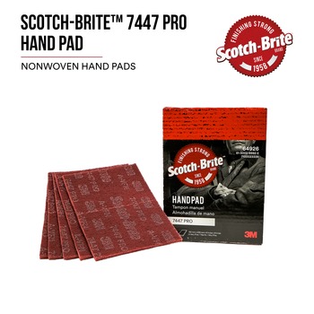3M Scotch-Brite 7447 Pro Hand Pad 64926, Aluminum Oxide, Very Fine
