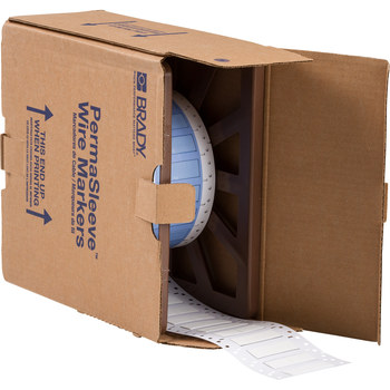 Picture of Brady White Polyolefin Thermal Transfer PS-375-2-WT-2 Die-Cut Thermal Transfer Printer Sleeve (Main product image)