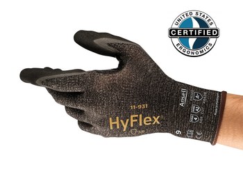Ansell HyFlex Intercept 11-931 Gray 6 Cut Resistant Gloves - ANSI A2 Cut Resistance - Nitrile Foam Palm & Fingers Coating