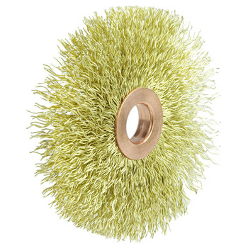 Weiler 29078 Wheel Brush - 3 in Dia - Crimped Brass Bristle