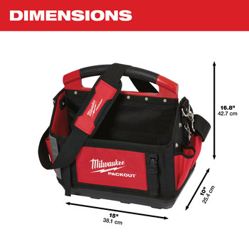Milwaukee PACKOUT Red Polyester Tote - 15.0 Length - 15.0 Wide - 48-22-8315