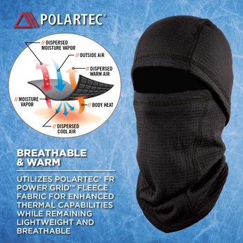 Ergodyne N-Ferno 6847 Black Universal Fleece Cold Weather Balaclava Hood - 720476-16847