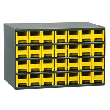 Picture of Akro-Mils 19228 YELLOW 19 Gray Powder Coated Steel 24 ga Stackable Heavy Duty Versatile Cabinet (Main product image)