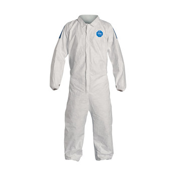 Dupont Tyvek 400 D Blue/White 2XL Tyvek (front); ProShield (back) Chemical-Resistant Coveralls - Fits 29 1/4 in Chest - 30 1/2 in Inseam - TD125S 2X