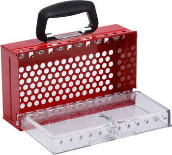 Brady SlimView Red Steel Group Lock Box 150505 - 10.125 in Height - 12 Padlock Capacity - 754473-61540