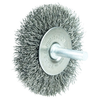 Weiler Steel Radial Bristle Brush - 2-1/2 in Outside Diameter - 0.012 in Bristle Diameter - 17961