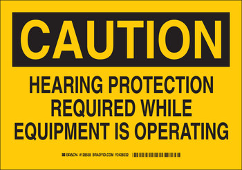 Picture of Brady B-401 Polystyrene Rectangle Yellow English Equipment Safety Sign part number 128557 (Main product image)