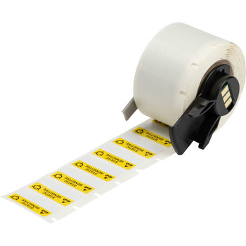 Picture of Brady Black on Yellow Polyester Thermal Transfer PTLSL-17-473 Die-Cut Thermal Transfer Printer Label Roll (Main product image)