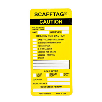 Picture of Brady Scafftag Yellow SCAF-STSI 602 Scaffold Tag Insert (Main product image)