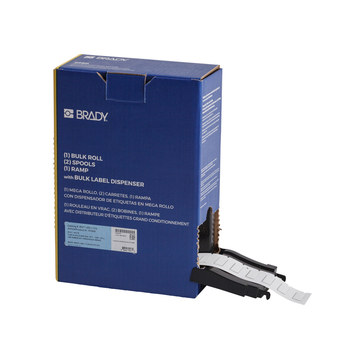 Picture of Brady PermaSleeve White Polyolefin Thermal Transfer BM-250-1-312 Heat Shrink Wire & Cable Labels (Main product image)