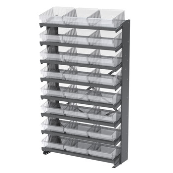 Picture of Akro-Mils APRS112 APRS 400 lb Clear Gray Powder Coated Steel 16 ga Single Sided Fixed Rack (Main product image)