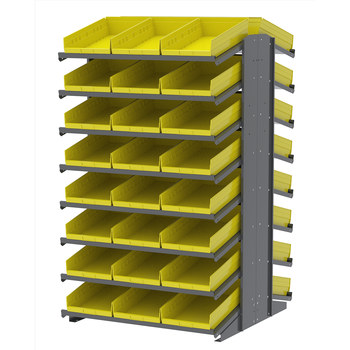 Picture of Akro-Mils APRD18178 1800 lb Yellow Gray Powder Coated Steel 16 ga Double Sided Fixed Rack (Main product image)